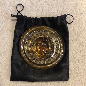 Seguso Murano Italy Orange Round Glass Lion Paperweight